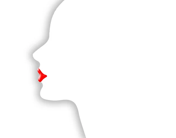 Batom Tema Desta Ilustração Rosto Meninas Enfatizando Lábios Isto Uma — Fotografia de Stock
