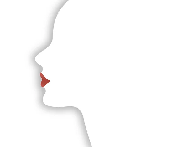 Lippenstift Wenn Das Thema Dieser Illustration Eines Mädchengesichts Die Lippen — Stockfoto
