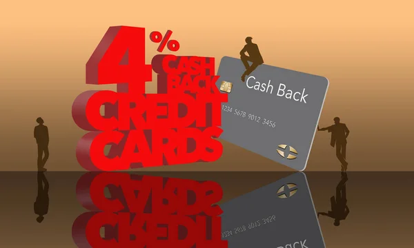 Cash Back Ricompensa Carte Credito Oggetto Questa Immagine Lettere Giganti — Foto Stock