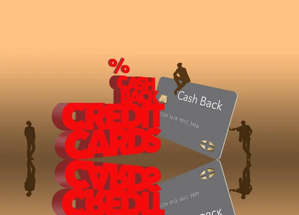 Cash Back Belöning Kreditkort Föremål För Denna Bild Gigantiska Bokstäver — Stockfoto