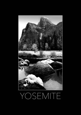 Bir poster biçimde kış Yosemite işte. 