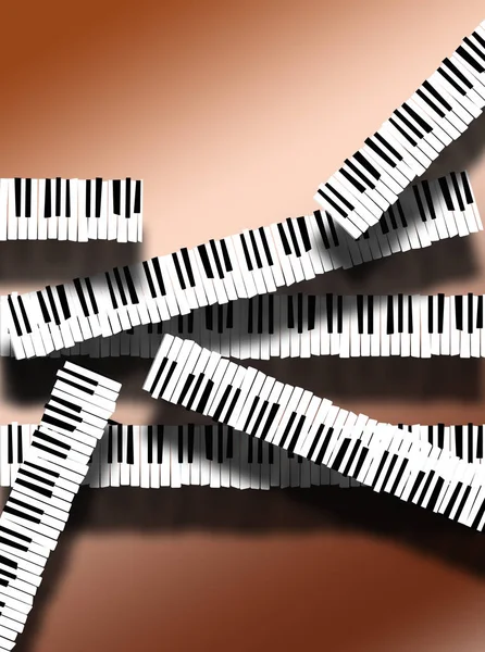 Piano keyboards are arranged in an interesting way in this image — Stock Photo, Image