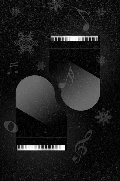 Christmas Holiday Concert Holiday Music Theme Illustration Show Two Grand — Stock Photo, Image