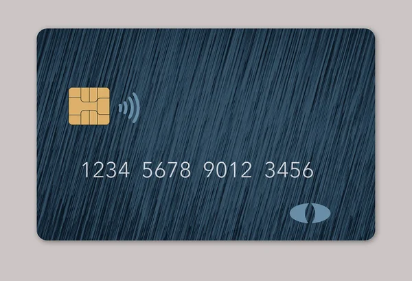 Hier Een Standaard Credit Card Met Lichtblauwe Strepen Een Donkerblauwe — Stockfoto