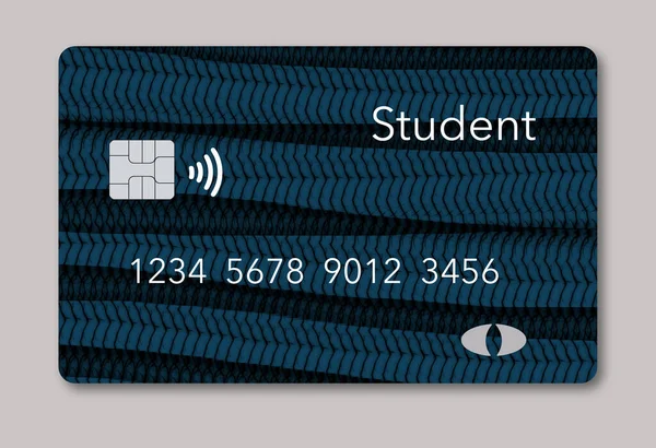 Zde Obecná Modrá Černá Studentská Kreditní Karta Pro Středoškoláky Vysokoškoláky — Stock fotografie