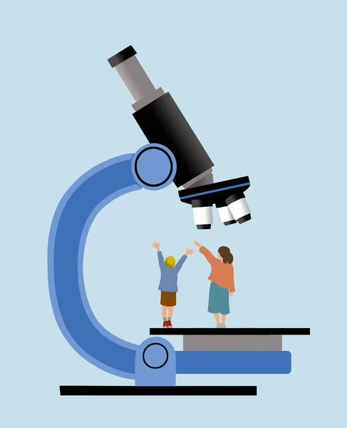 Дети Микроскоп Показаны Этой Иллюстрации — стоковое фото
