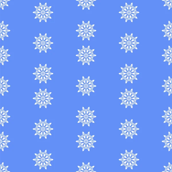 雪フレーク シームレス。冬のクリスマスの装飾的な質感 — ストックベクタ
