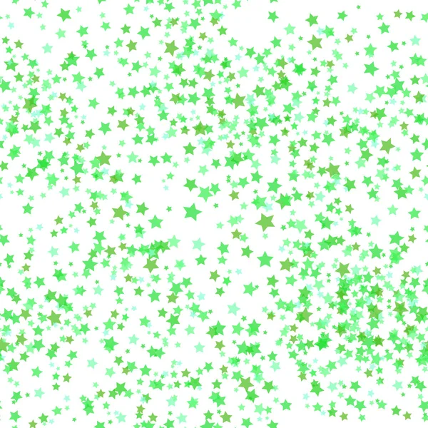 Set of Green Stars. Seamless Starry Pattern.