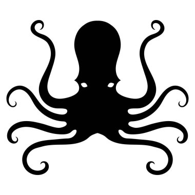 İzole ahtapot simgesi. Radar Logo tasarımı. Deniz gıda sembolü.