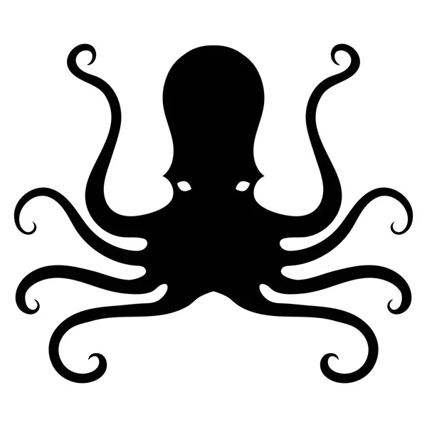 Octopus Icon Isolated. Stilized Logo Design. Sea Food Symbol. — Stock Vector