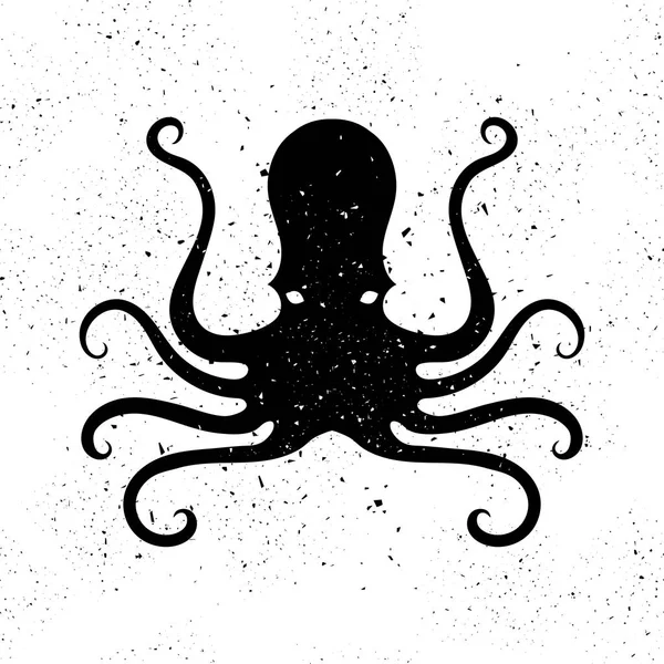 Silueta del icono del pulpo. Diseño de Logo Stilizado. Símbolo de comida marina . — Archivo Imágenes Vectoriales