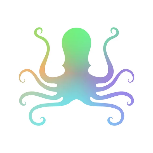 Icono de pulpo colorido. Diseño de Logo Stilizado. Símbolo de comida marina . — Archivo Imágenes Vectoriales