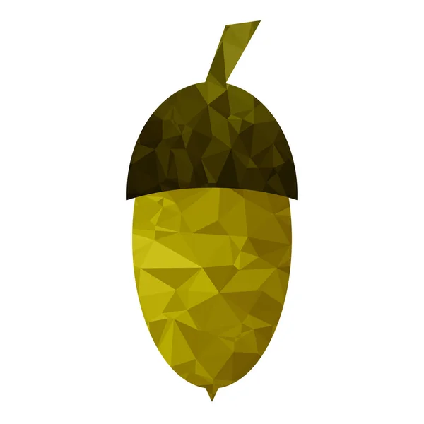 Ripe Acorn Icon Geïsoleerd Witte Achtergrond Herfst Eik Zaad Logo — Stockvector