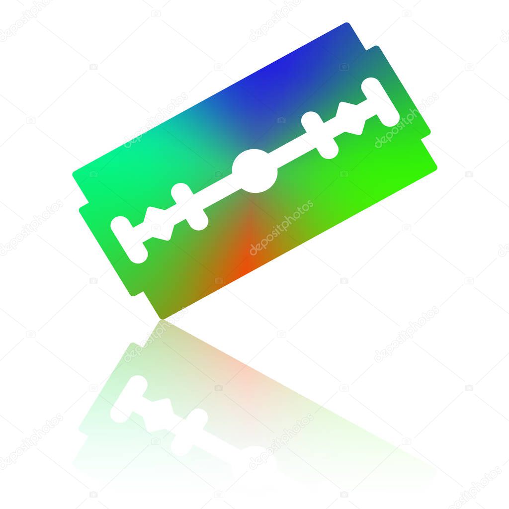 Traditional Double Edge Razor Blade Isolated on White Background. Tool for Haircut and Shave. Stainless Steel Sheving Equipment.