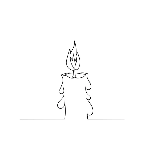 Bougie rétro brûlante — Image vectorielle