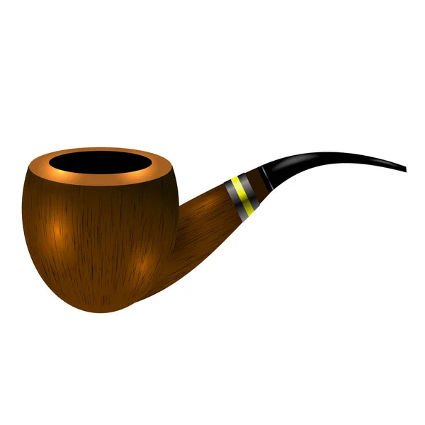 Retro Wooden Smoking Pipe — Stock Vector