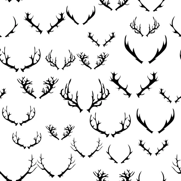 Different Animal Horns Seamless Pattern — Stock Vector