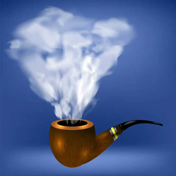 Rétro Tuyau en bois fumeur — Image vectorielle