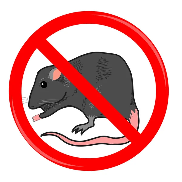 Ratten-Stoppschild — Stockvektor