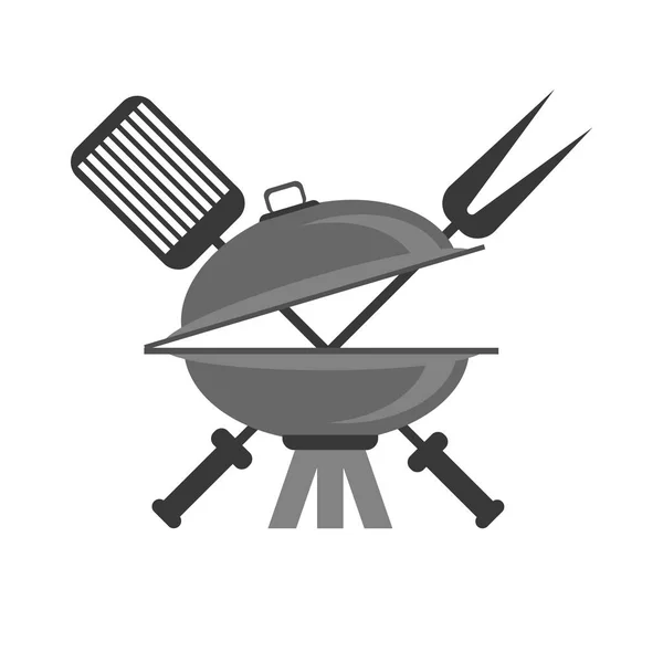 Icône grise barbecue — Image vectorielle