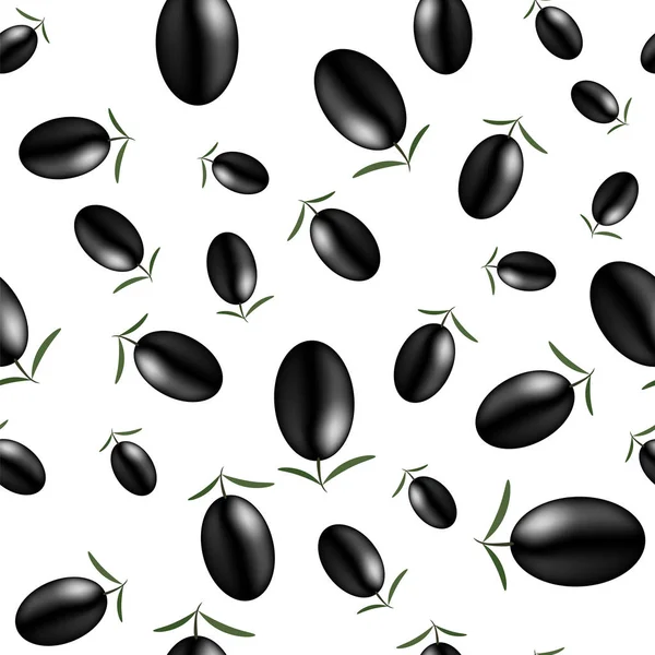 Чёрные оливки. Беззащитный паттерн — стоковый вектор