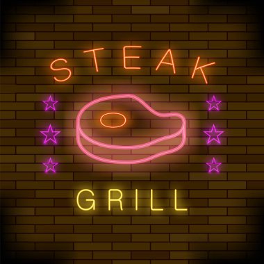 Steak House Neon renkli işareti