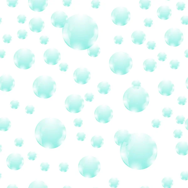 Patrón sin costura de burbujas de jabón azul — Vector de stock
