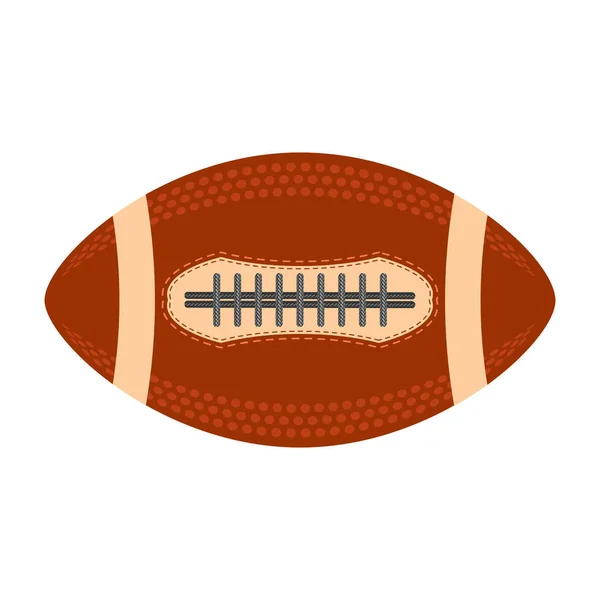 American Football Ball isoliert auf weißem Hintergrund. Rugby-Ikone. Designelement für Sportgeräte. — Stockvektor