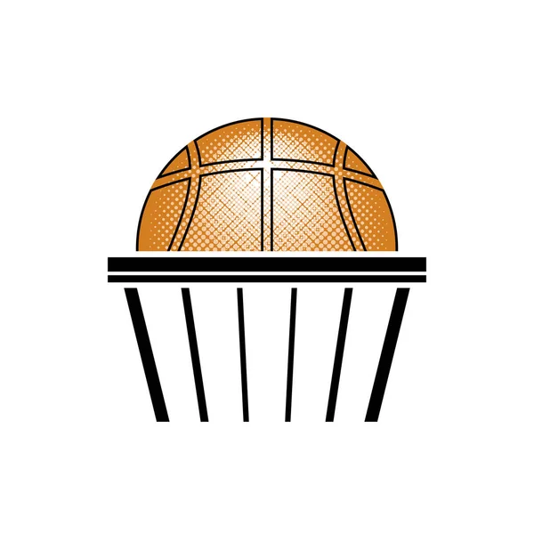 농구 오렌지 공 아이콘입니다. 스포츠 장비 디자인 요소 — 스톡 벡터