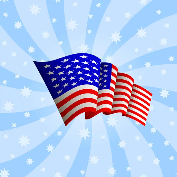 アメリカの国旗のアイコン。アメリカ合衆国のアイコンを振っています。アメリカの象徴. — ストックベクタ