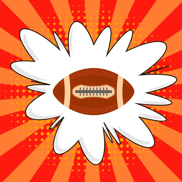 American Football Ball. Rugby-Ikone. Sportgeräte ovales Gestaltungselement. — Stockvektor