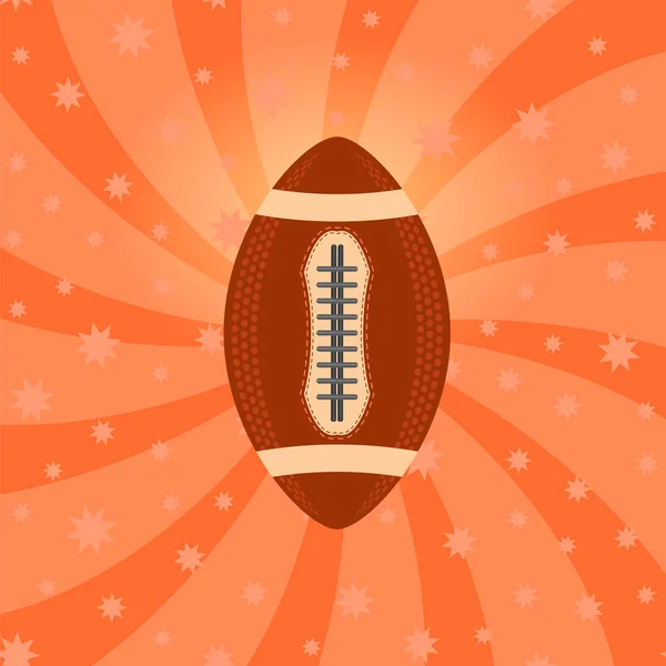 American Football Ball. Rugby-Ikone. Sportgeräte ovales Gestaltungselement. — Stockvektor