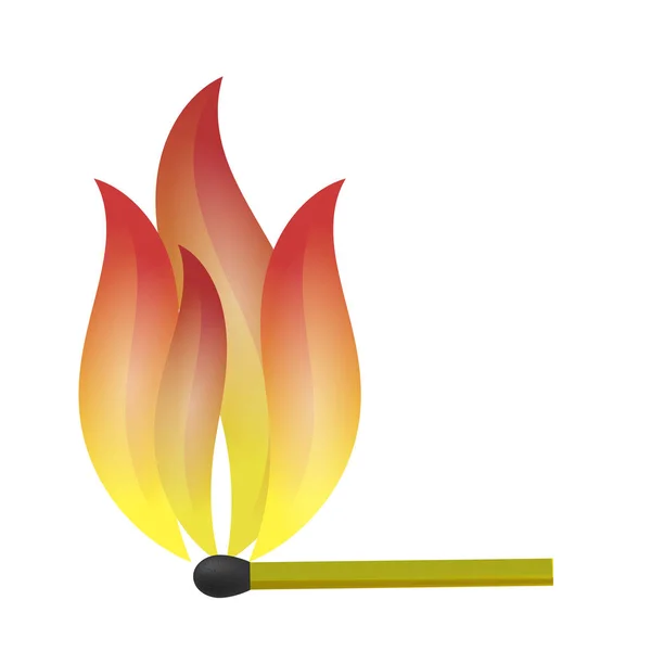 Jogo de queimadura com chama de fogo — Vetor de Stock