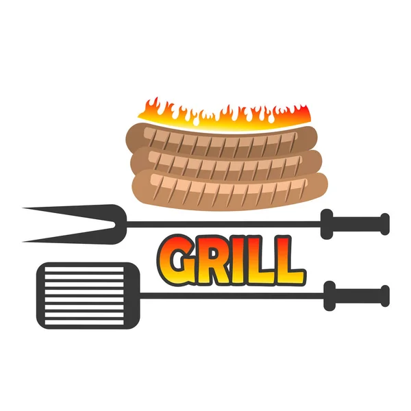 Grill Sausage Icon — Stock Vector