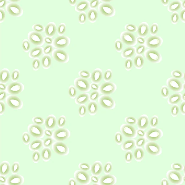 Komkommer zaad naadloos patroon geïsoleerd op groene achtergrond — Stockvector