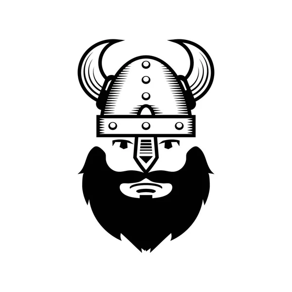 Icona della testa del guerriero vichingo — Vettoriale Stock