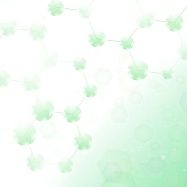 Soyut molekülleri tasarım. Yapısı molekül ve iletişim. Altıgen genetik ve kimyasal yapısı — Stok Vektör