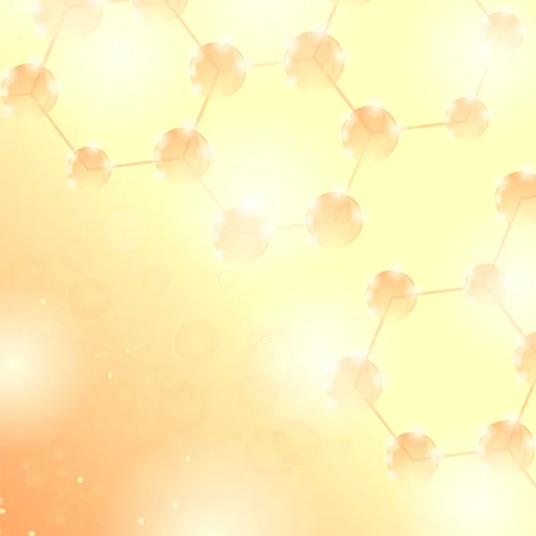 Diseño abstracto de moléculas. Estructura Molécula y Comunicación. Estructura genética y química hexagonal — Archivo Imágenes Vectoriales