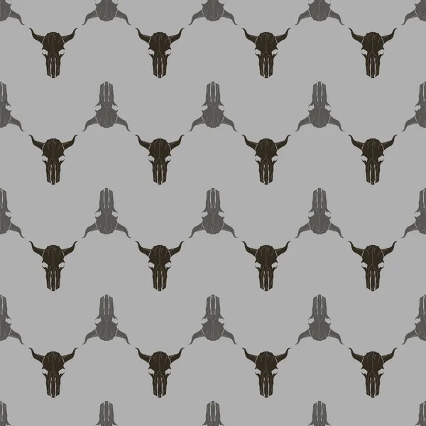 Bull Skull Silhouette Seamless Pattern — Stock Photo, Image