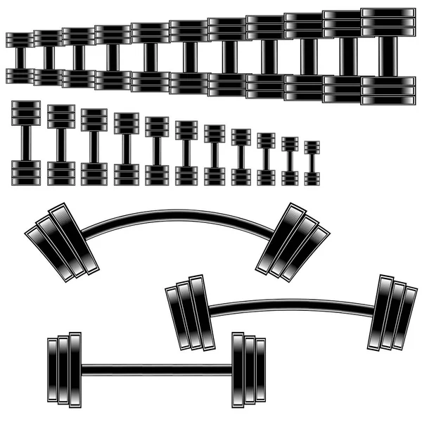Набір різної ваги для тренажерного залу — стокове фото