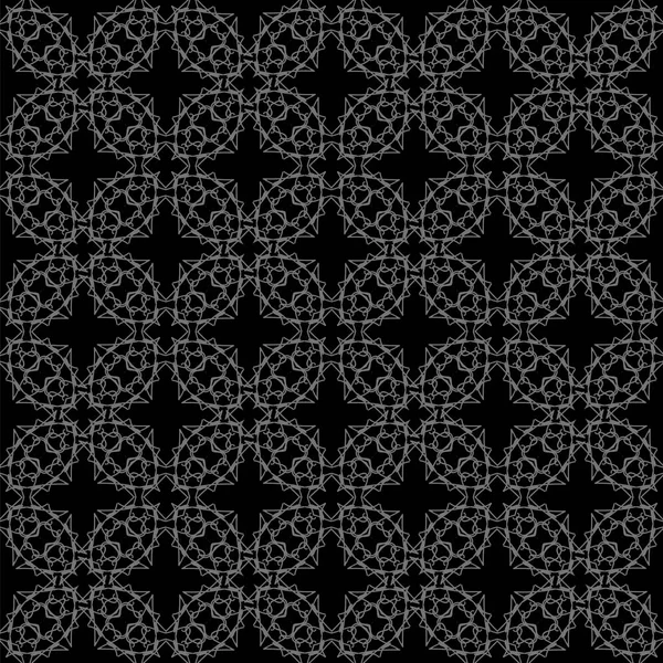 Black Ornamental Seamless Line Pattern