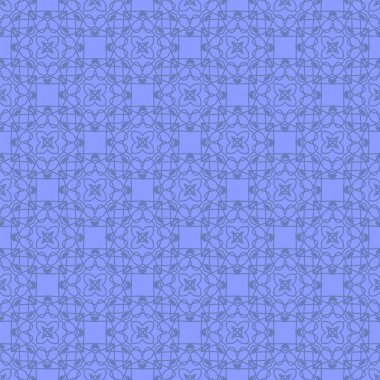 Mavi Süslü, Kusursuz Çizgisiz Kalıp. Sonsuz doku. Doğulu Geometrik Süsleme