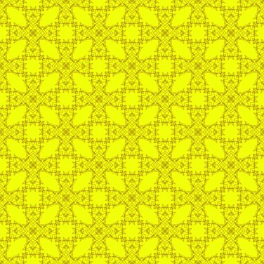Sarı Süslü Pürüzsüz Çizgi Düzeni. Sonsuz doku. Doğulu Geometrik Süsleme
