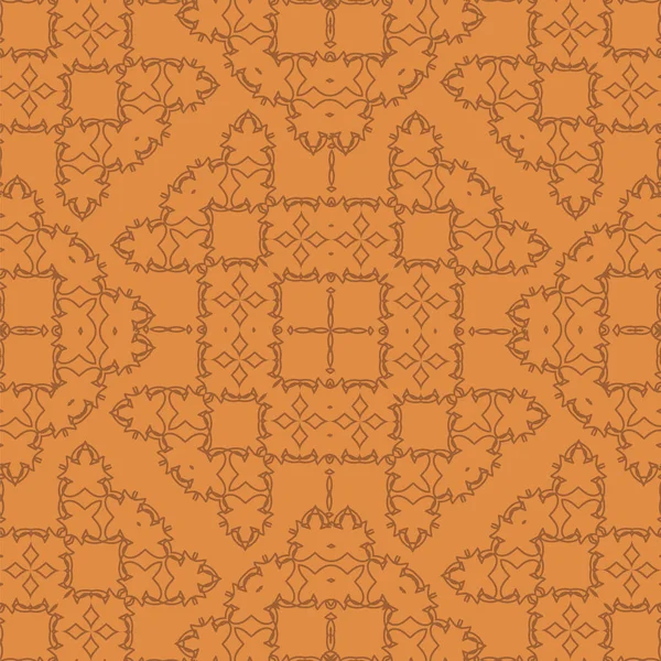 Оранжевая Орнитологическая Паттерн Бесконечная Текстура Восточный Геометрический Орнамент — стоковое фото