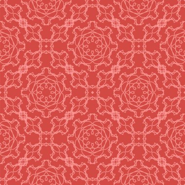 Kırmızı süs kesintisiz çizgi deseni. Sonsuz doku. Oryantal geometrik süsleme