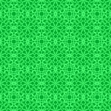 Yeşil süs kesintisiz çizgi deseni. Sonsuz doku. Oryantal geometrik süsleme