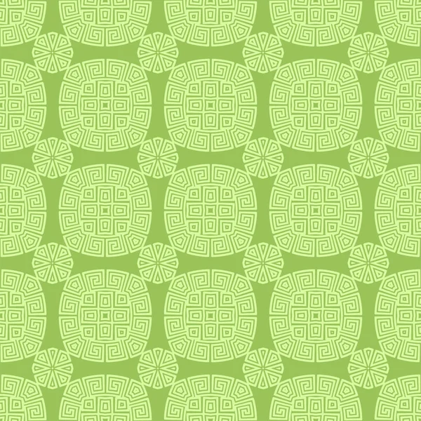 緑のシームレスな幾何学的なギリシャ飾り ギリシャ スタイルで方形波フォーム — ストック写真