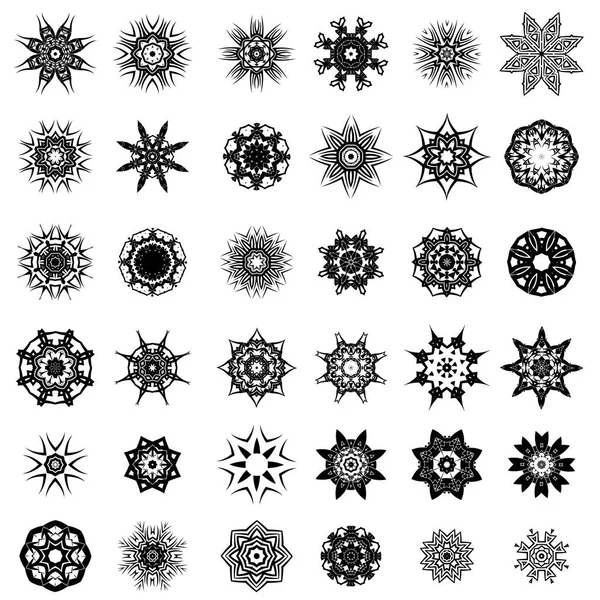 Set Diverse Rosette Tribali Tattoo Design Isolato Sfondo Bianco Design — Foto Stock