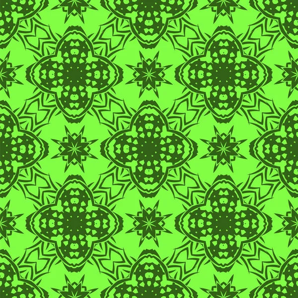 Gröna Prydnads Sömlös Linjemönster Ändlösa Konsistens Orientaliska Geometrisk Ornament — Stockfoto