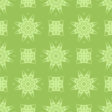 Yeşil süs kesintisiz çizgi deseni. Sonsuz doku. Oryantal geometrik süsleme